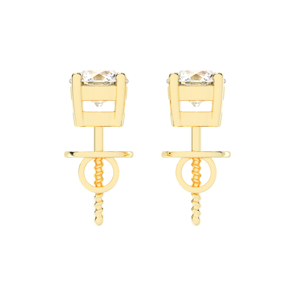 Classic Sparkling Round Shape Solitaire Studs Earrings