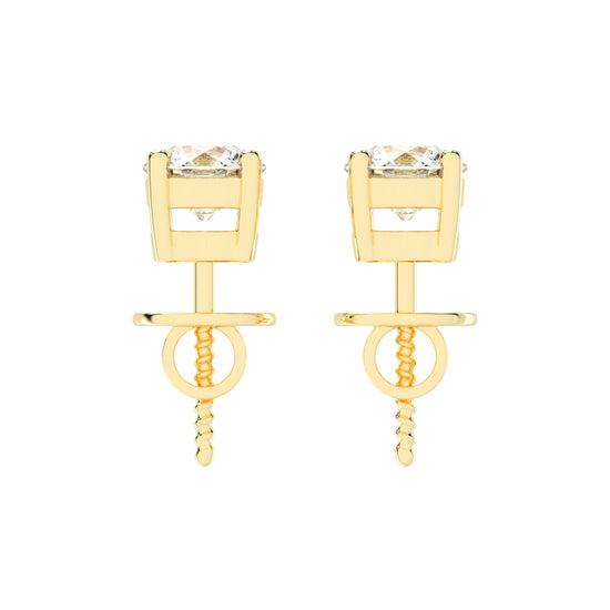 Classic Sparkling Round Shape Solitaire Studs Earrings