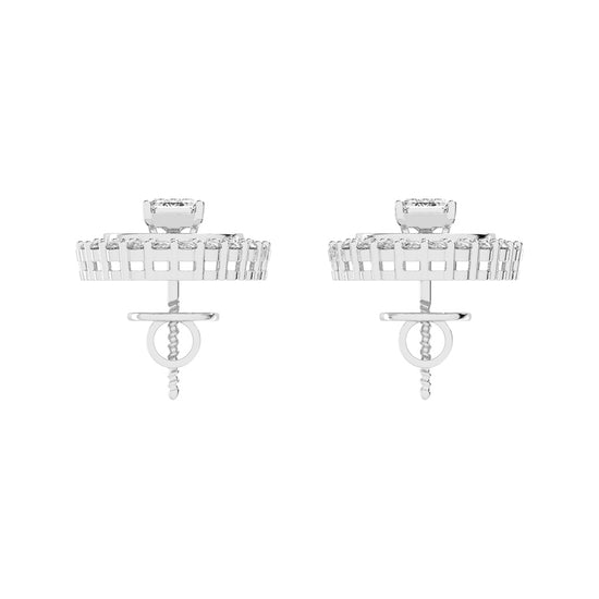 Halo Emerald-Cut Stud Earrings