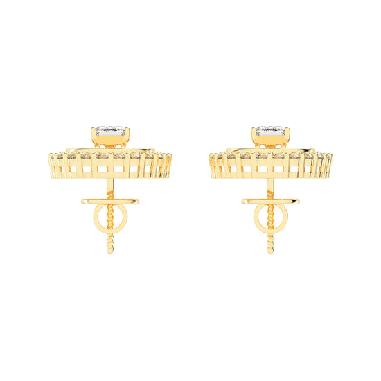 Halo Emerald-Cut Stud Earrings