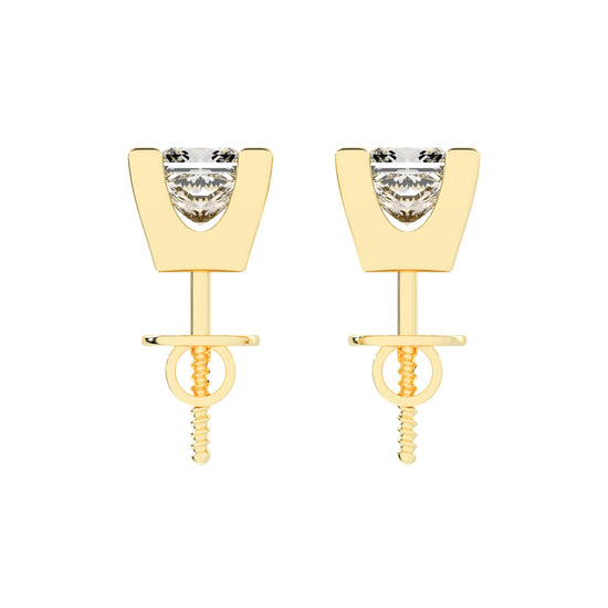 Modern Princess Cut Stud Earrings