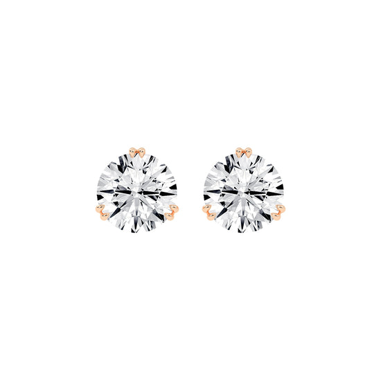 Classic Three-Prong Stud Earrings