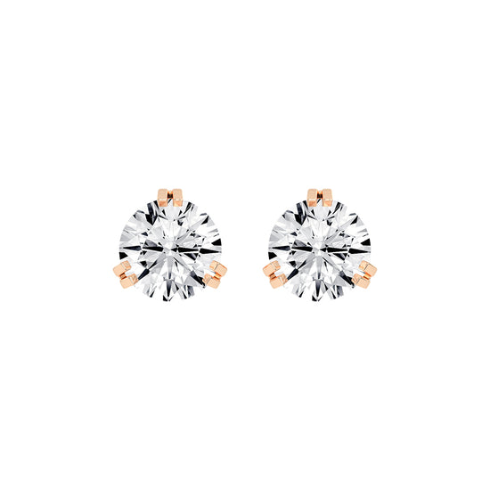 Minimalist Trio-Prong Stud Earrings