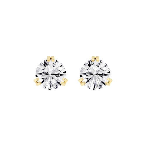Minimalist Trio-Prong Stud Earrings
