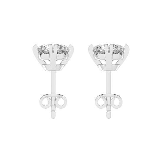 Modern Square-Set Round Stud Earrings