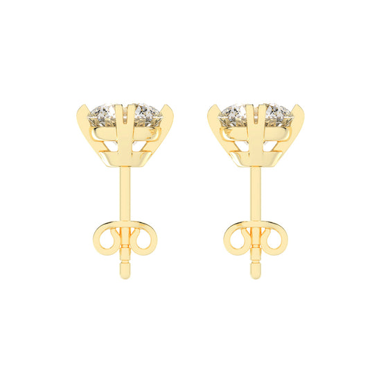 Modern Square-Set Round Stud Earrings