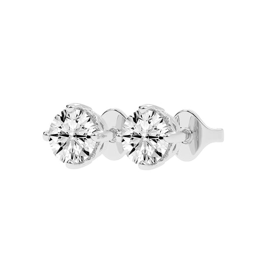 Brilliant Round Studs with Unique Bezel