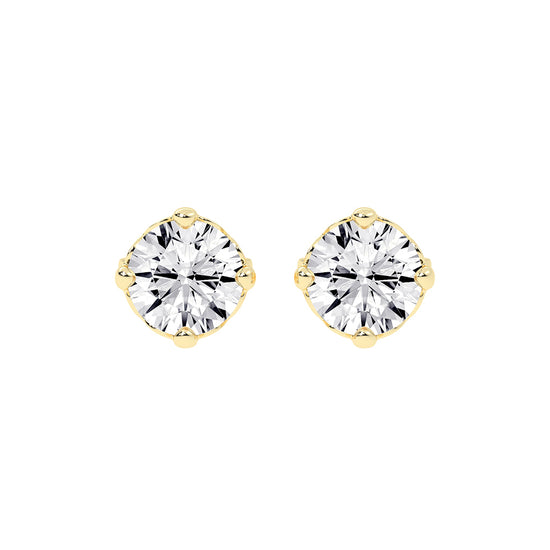 Brilliant Round Studs with Unique Bezel