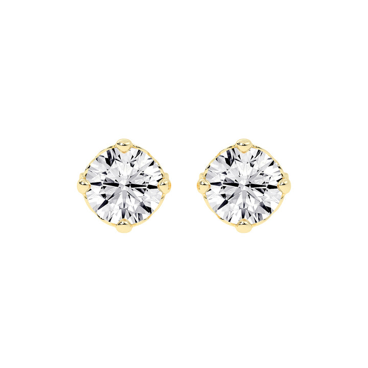Brilliant Round Studs with Unique Bezel