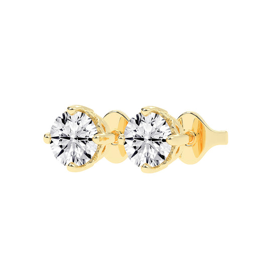 Brilliant Round Studs with Unique Bezel