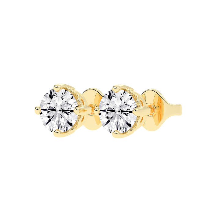 Brilliant Round Studs with Unique Bezel
