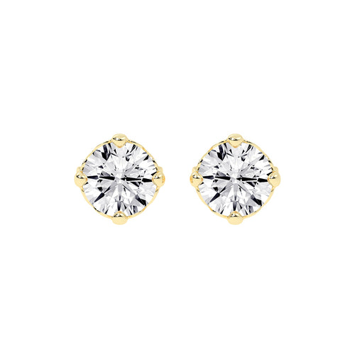 Brilliant Round Studs with Unique Bezel