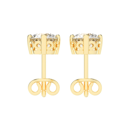 Brilliant Round Studs with Unique Bezel