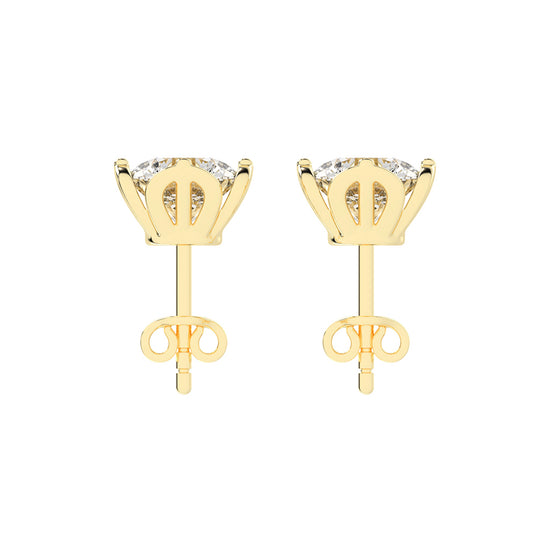 Modern X-Prong Solitaire Stud Earrings