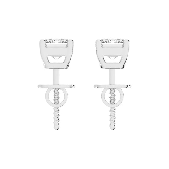 Elegant Emerald-Cut Solitaire Stud Earrings