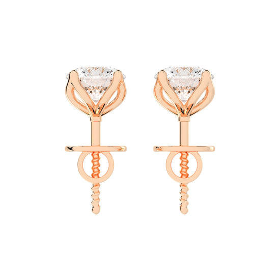 Classic Bezel-Set Round Stud Earrings