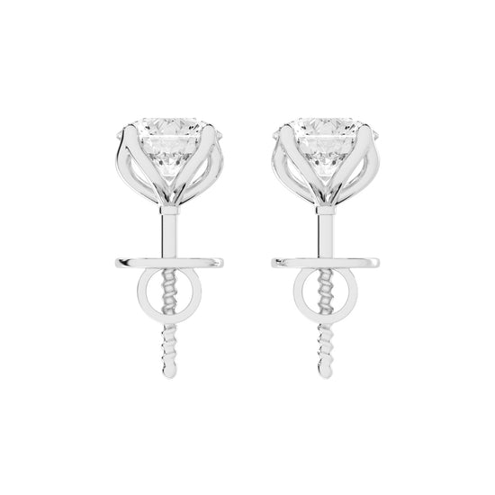 Classic Bezel-Set Round Stud Earrings