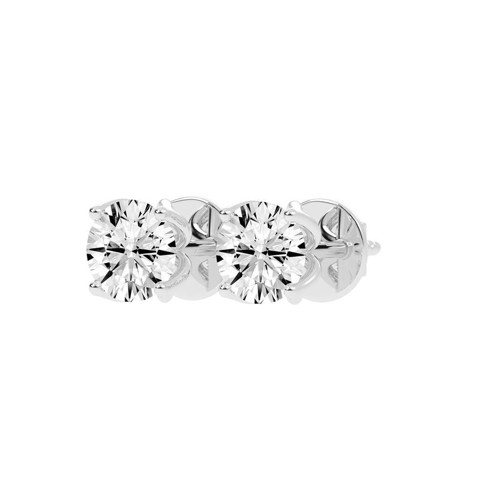 Classic Bezel-Set Round Stud Earrings