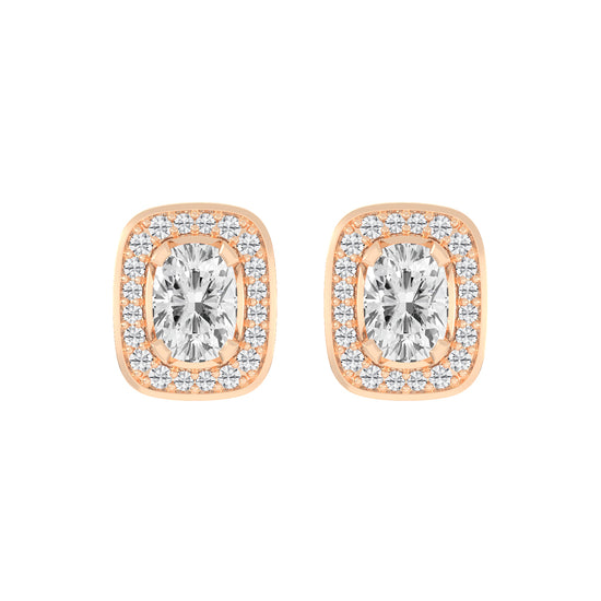 Double Halo Cushion-Cut Stud Earrings