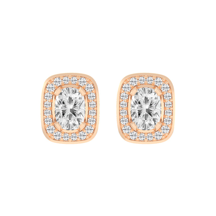 Double Halo Cushion-Cut Stud Earrings
