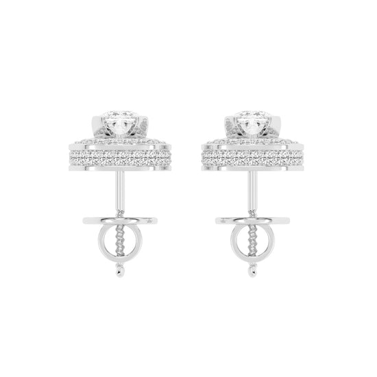Double Halo Cushion-Cut Stud Earrings