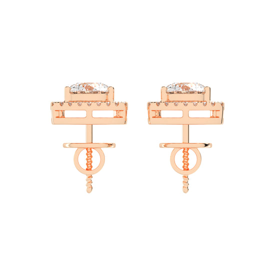 Triangular Halo Stud Earrings
