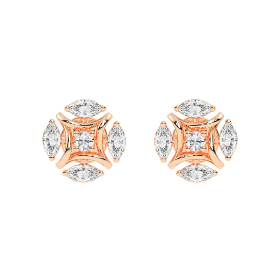 Celestial Marquise Bloom Diamond Cluster Studs