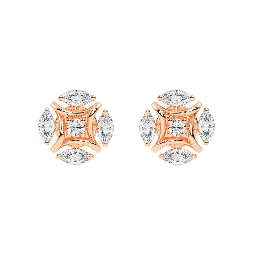 Celestial Marquise Bloom Diamond Cluster Studs