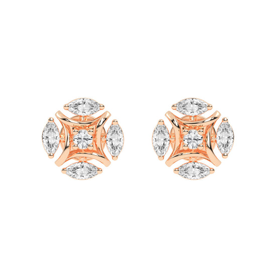 Celestial Marquise Bloom Diamond Cluster Studs