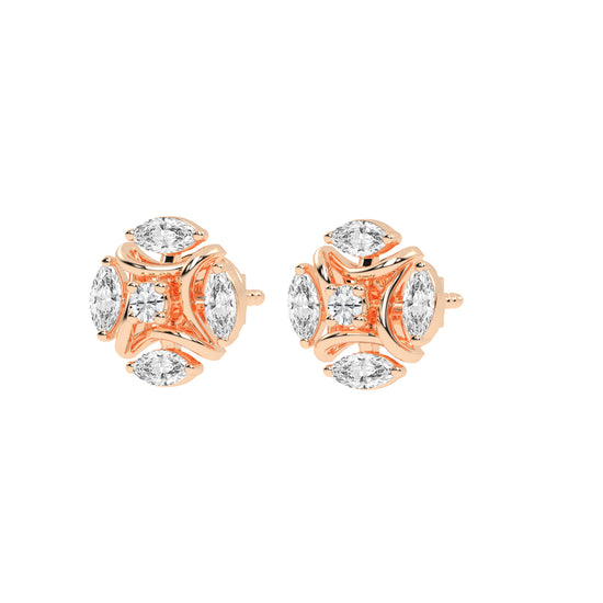 Celestial Marquise Bloom Diamond Cluster Studs