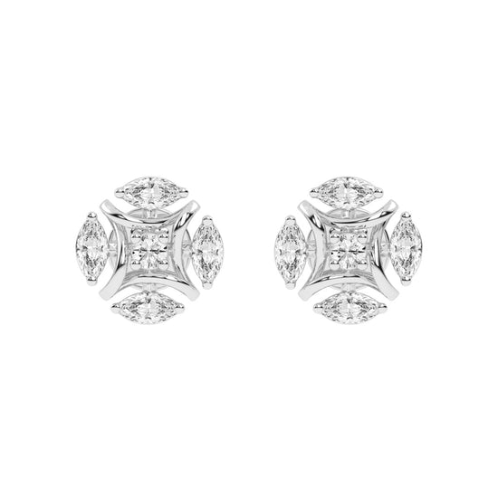 Celestial Marquise Bloom Diamond Cluster Studs