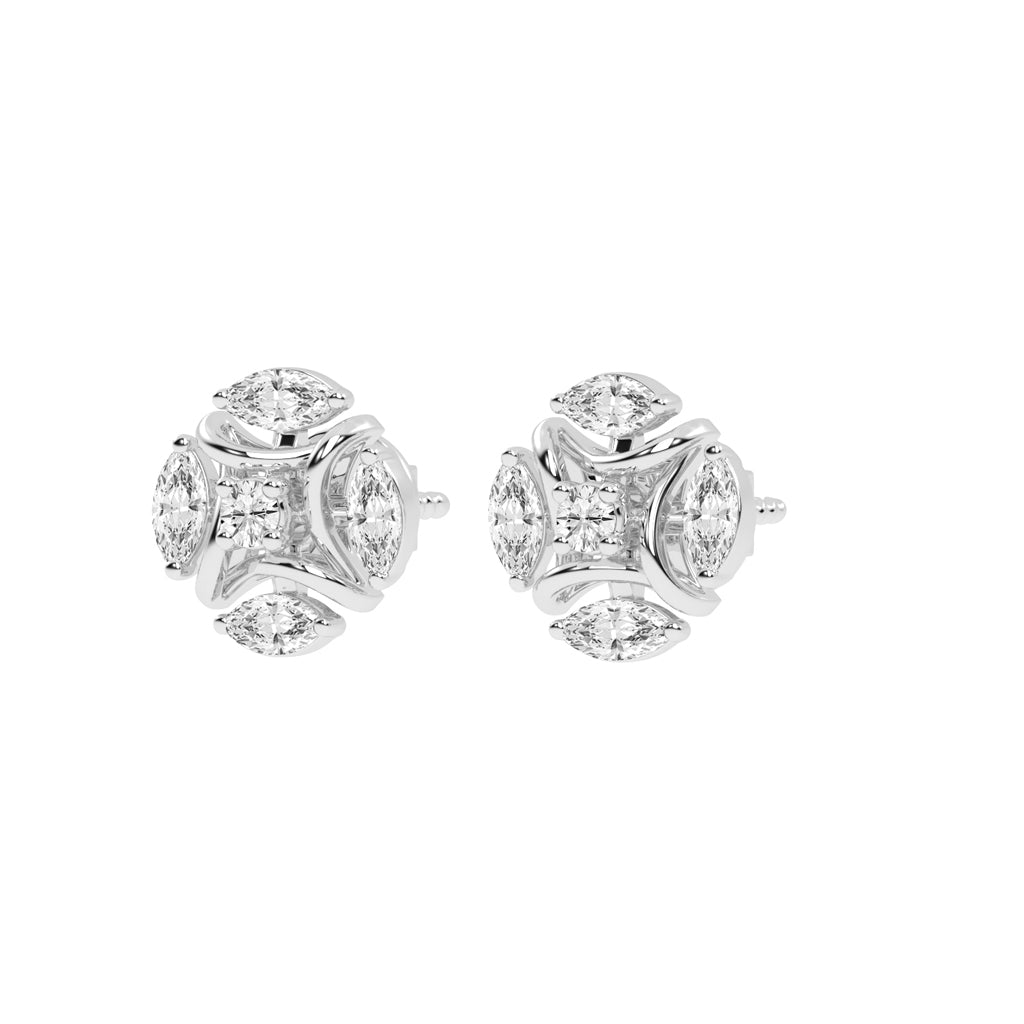 Celestial Marquise Bloom Diamond Cluster Studs