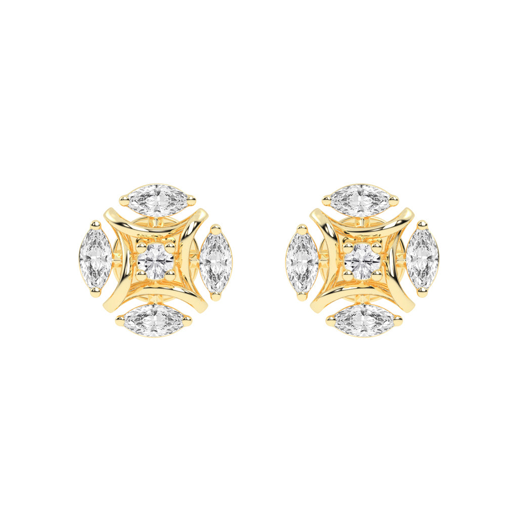 Celestial Marquise Bloom Diamond Cluster Studs