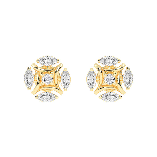 Celestial Marquise Bloom Diamond Cluster Studs