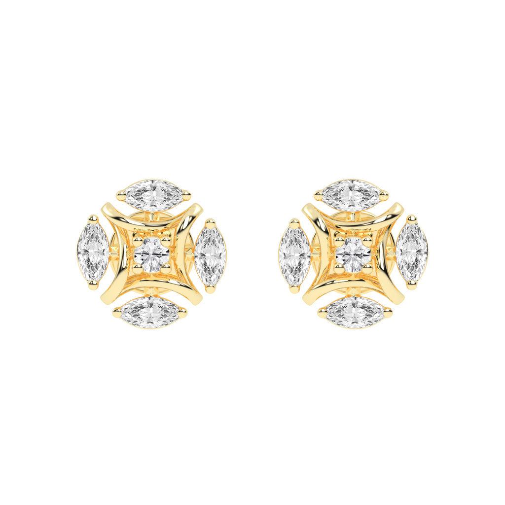 Celestial Marquise Bloom Diamond Cluster Studs