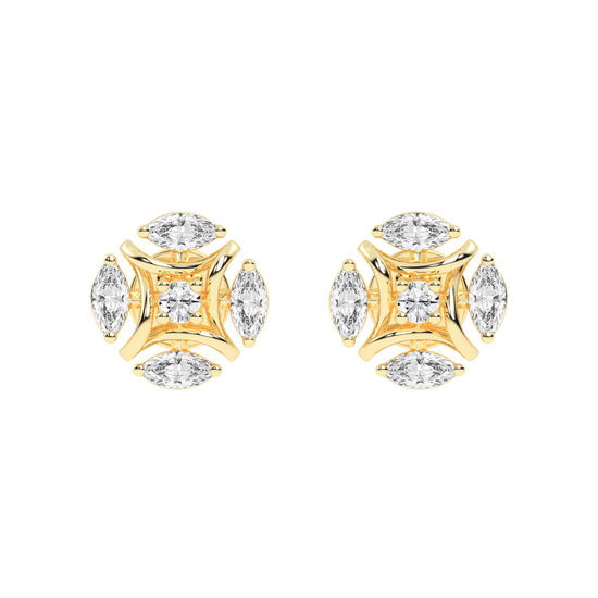 Celestial Marquise Bloom Diamond Cluster Studs