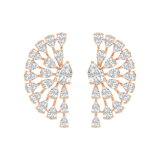 Radiant Fan Cluster Pear Diamond Studs