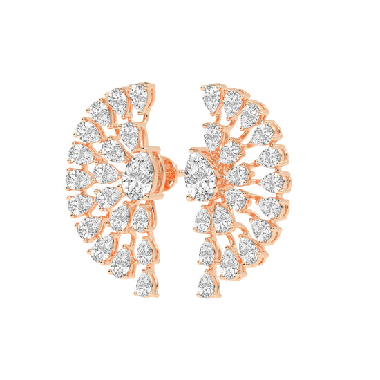 Radiant Fan Cluster Pear Diamond Studs