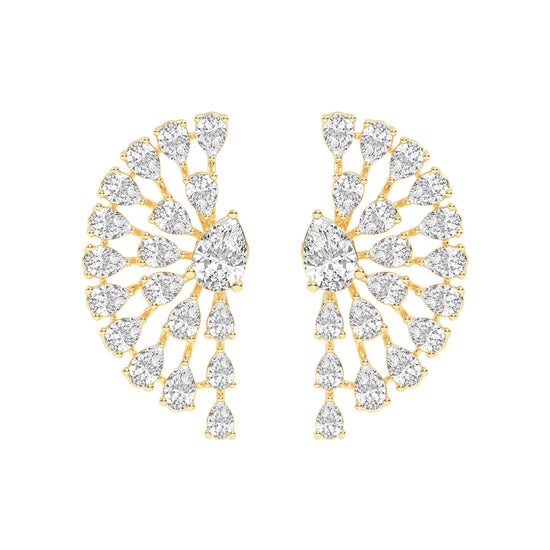 Radiant Fan Cluster Pear Diamond Studs