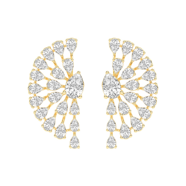 Radiant Fan Cluster Pear Diamond Studs