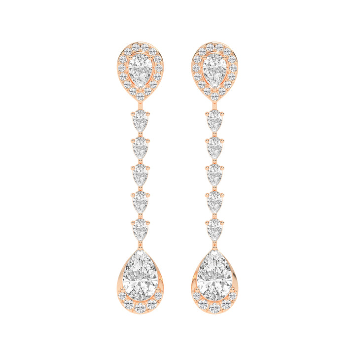 Cascading Pear Drop Diamond Statement Earrings