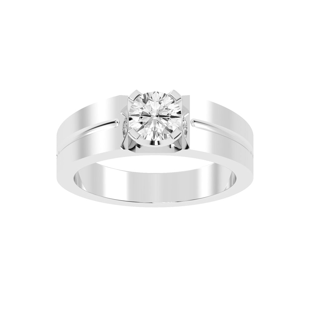 1.00Ct Round Shape Solitaire Mes'Ring