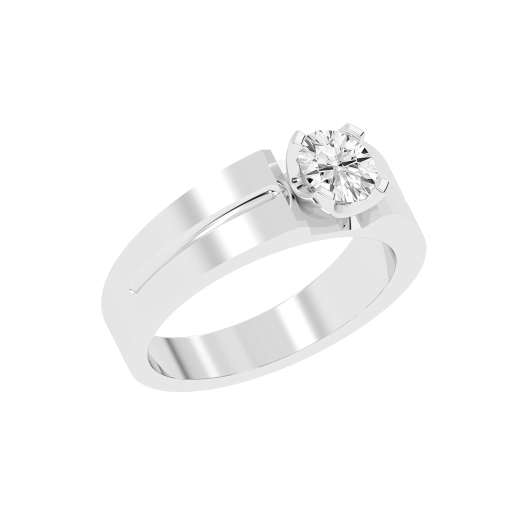 1.00Ct Round Shape Solitaire Mes'Ring