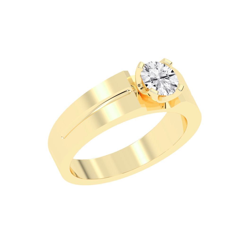 1.00Ct Round Shape Solitaire Mes'Ring