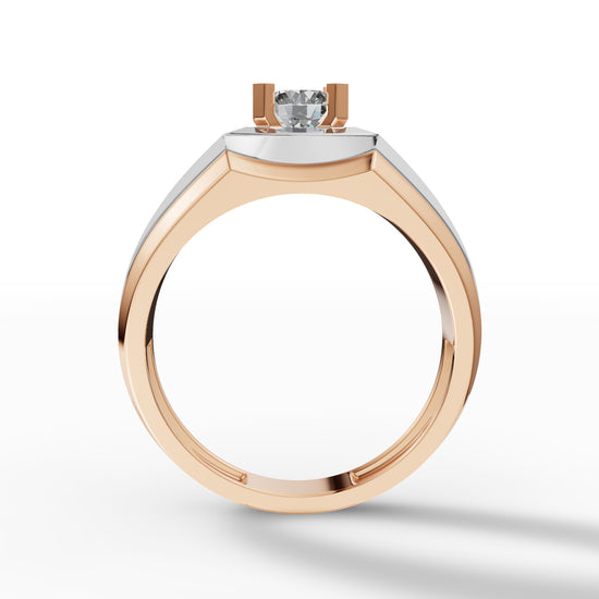 Solitaire Two-Tone Men's Diamond Ring
