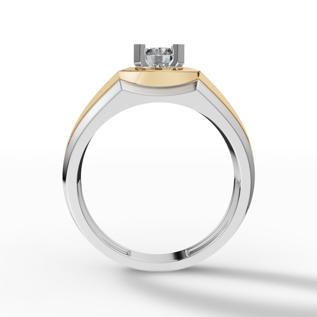 Solitaire Two-Tone Men's Diamond Ring