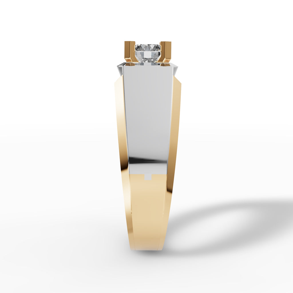 Solitaire Two-Tone Men's Diamond Ring