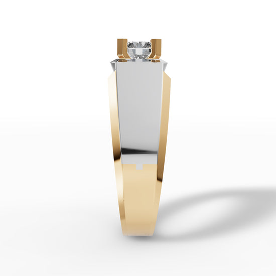 Solitaire Two-Tone Men's Diamond Ring