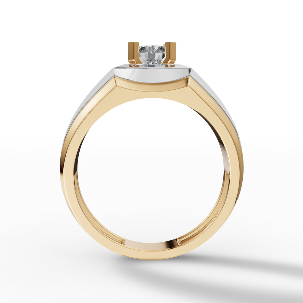 Solitaire Two-Tone Men's Diamond Ring