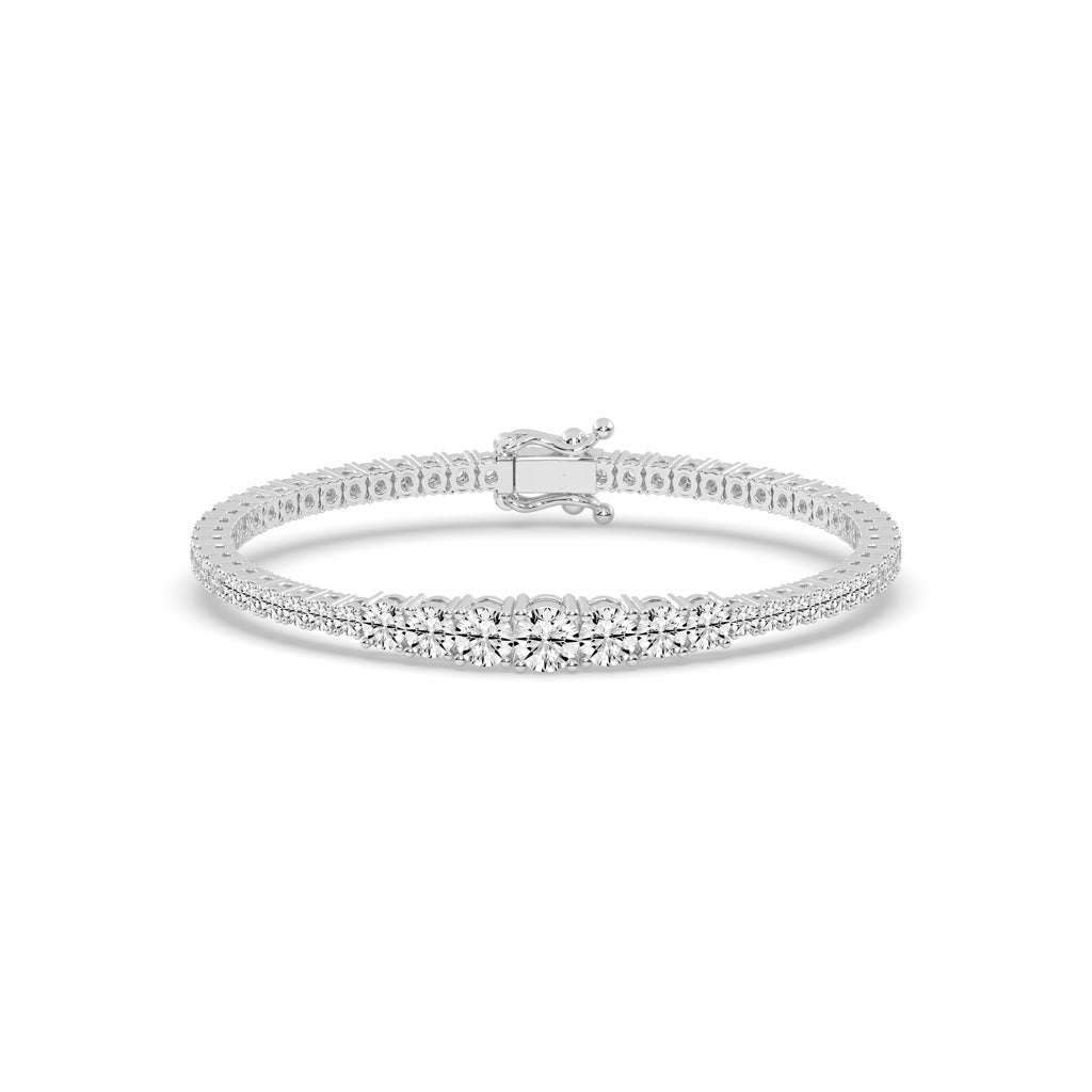 Riona 6Ct Sterling Round Cut Tennis Lab Diamond Bracelet